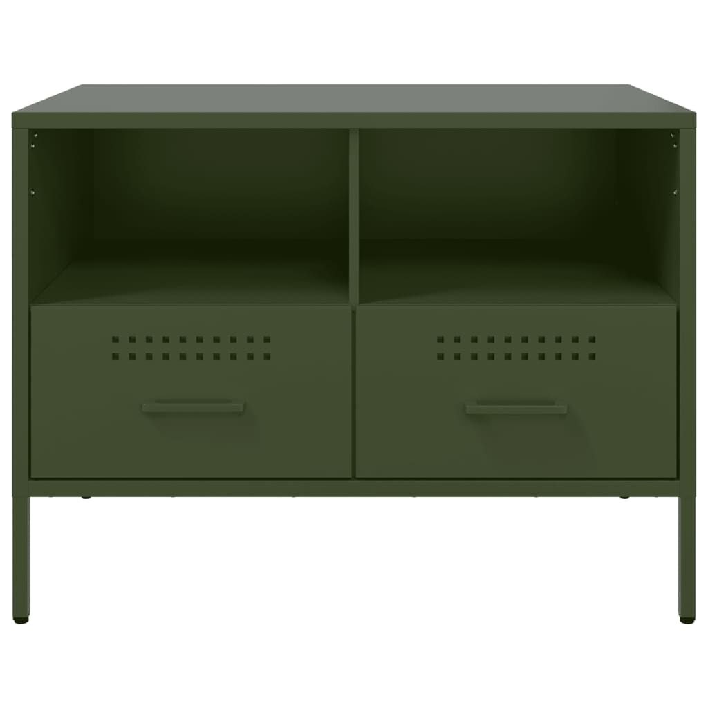 vidaXL Έπιπλο Τηλεόρασης Πράσινο Λαδί 68x39x50,5 εκ. από Ατσάλι