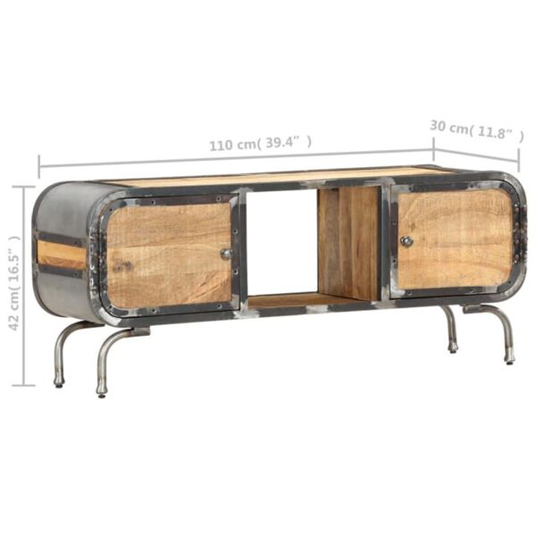 vidaXL Έπιπλο Τηλεόρασης 110 x 30 x 42 εκ. από Μασίφ Ξύλο Μάνγκο