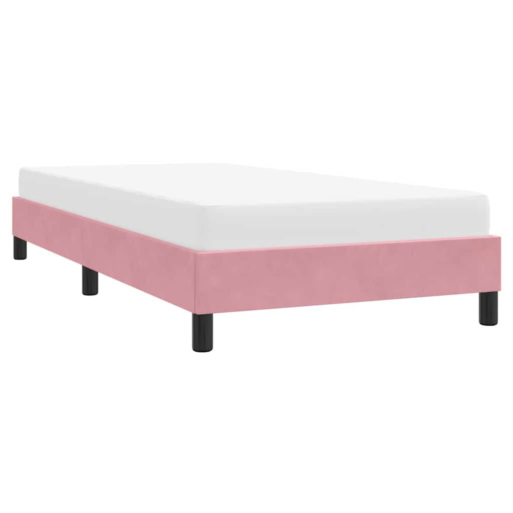 vidaXL Πλαίσιο κρεβατιού χωρίς στρώμα Ροζ 90x220 cm Βελούδινο