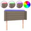 vidaXL Κεφαλάρι Κρεβατιού LED Taupe 93x16x78/88 εκ. Υφασμάτινο