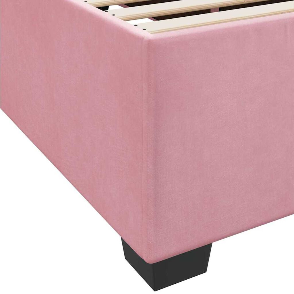 vidaXL Σκελετός κρεβατιού με στρώμα Άλλο Ροζ 140 x 200 cm Βελούδο
