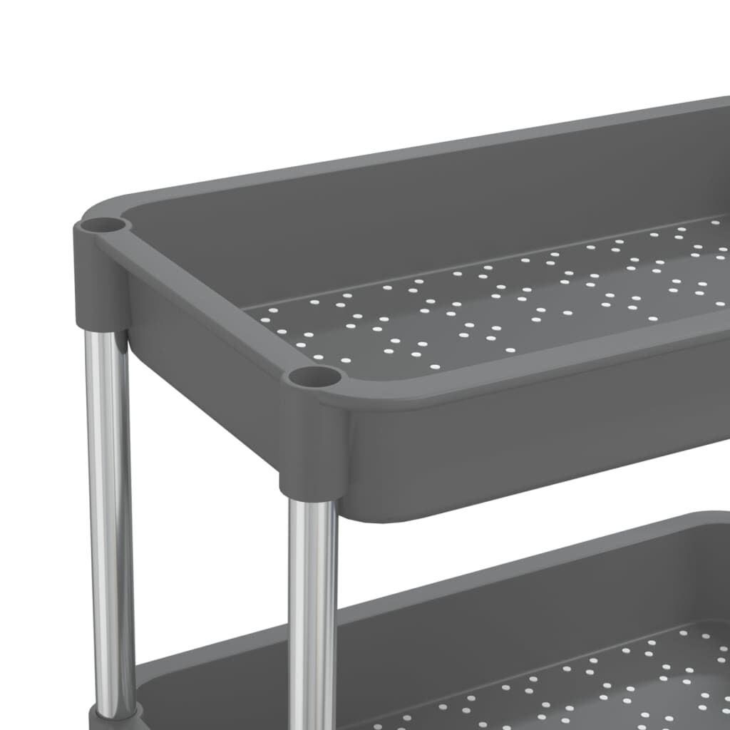vidaXL Τρόλεϊ Κουζίνας 5 Επιπέδων Γκρι 42 x 29 x 128 εκ. Σίδερο/ABS