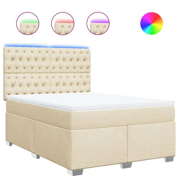 vidaXL &Kappa;&rho;&epsilon;&beta;ά&tau;&iota; Boxspring &mu;&epsilon; &Sigma;&tau;&rho;ώ&mu;&alpha; &Kappa;&rho;&epsilon;&mu; 160x200 &epsilon;&kappa;. &Upsilon;&phi;&alpha;&sigma;&mu;ά&tau;&iota;&nu;&omicron;