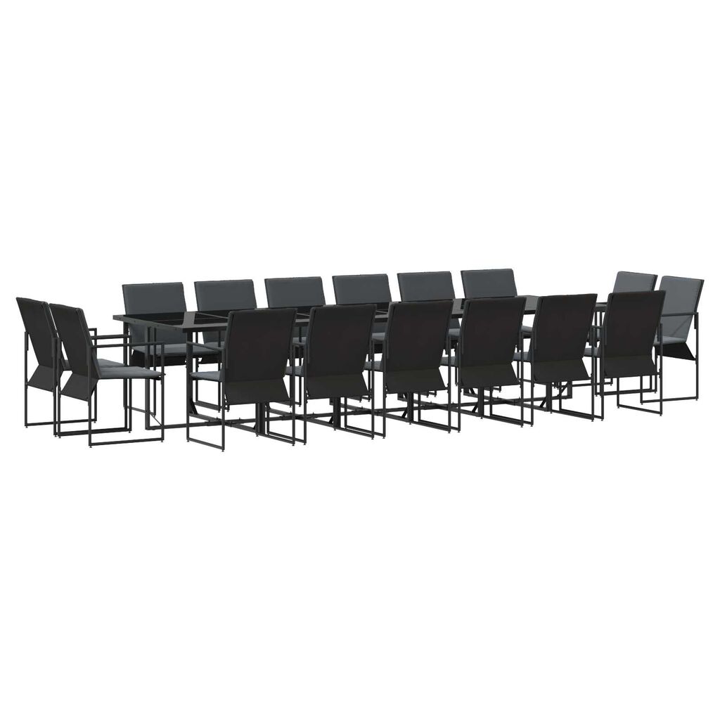 vidaXL Σέτ φαγητού για κήπο 17 pcs Μαύρο Ατσάλι