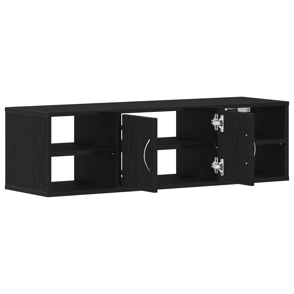vidaXL Επιτοίχια Ράφα Μαύρη Δρυς 140x41x75 εκ. Επεξεργασμένο Ξύλο