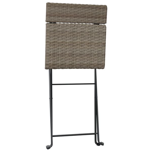 vidaXL Καρέκλες Bistro Πτυσσόμενες 6 τεμ Γκρι Συνθετικό Ρατάν & Ατσάλι