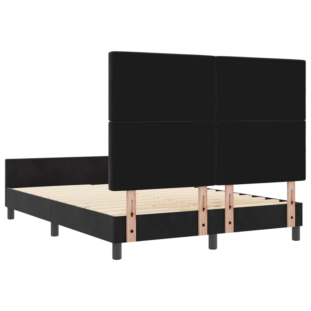 vidaXL Κρεβάτι Μαύρο 160x200 εκ Βελούδο