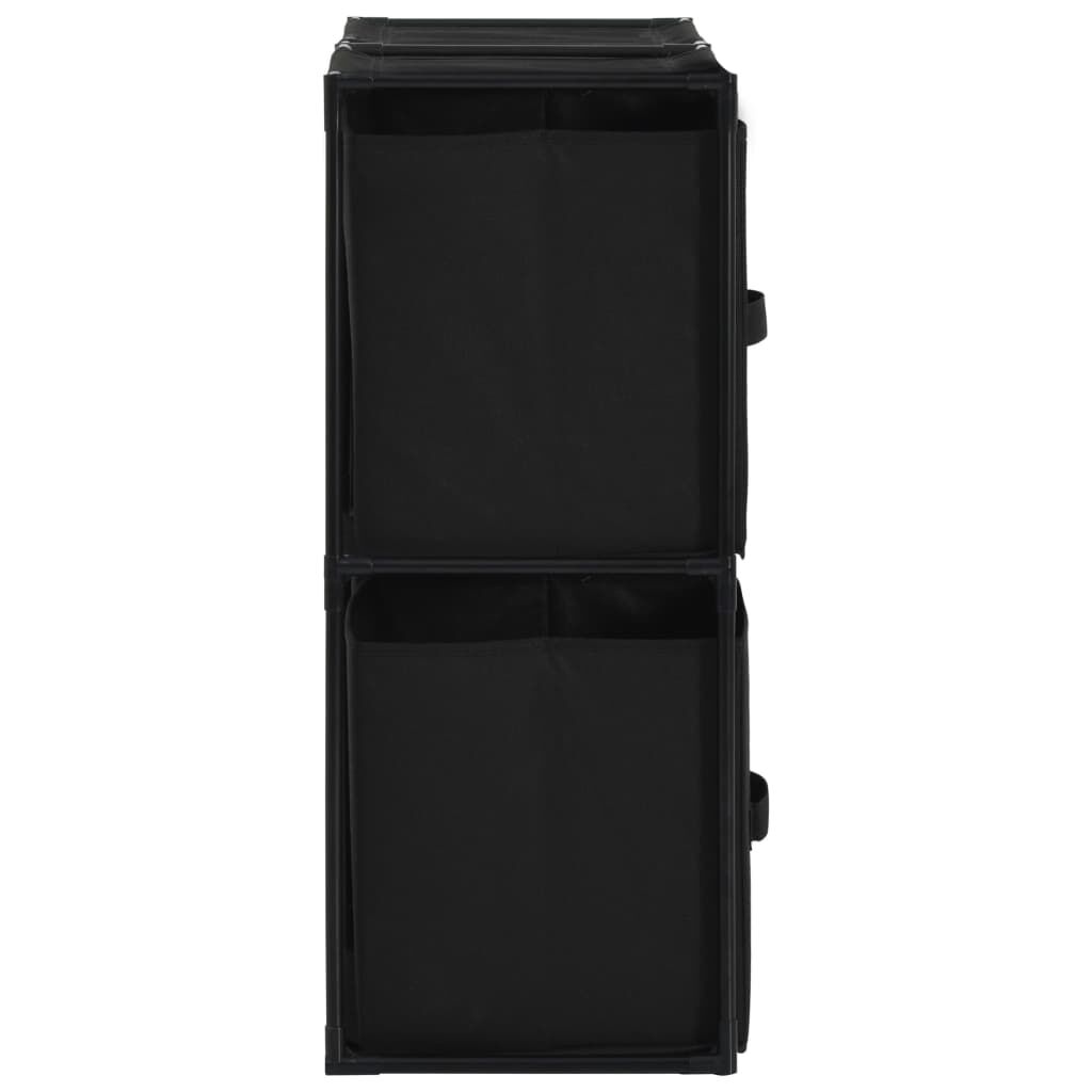 vidaXL Ντουλάπι με 4 Υφασμάτινα Καλάθια Μαύρο 63x30x71 εκ. από Ατσάλι