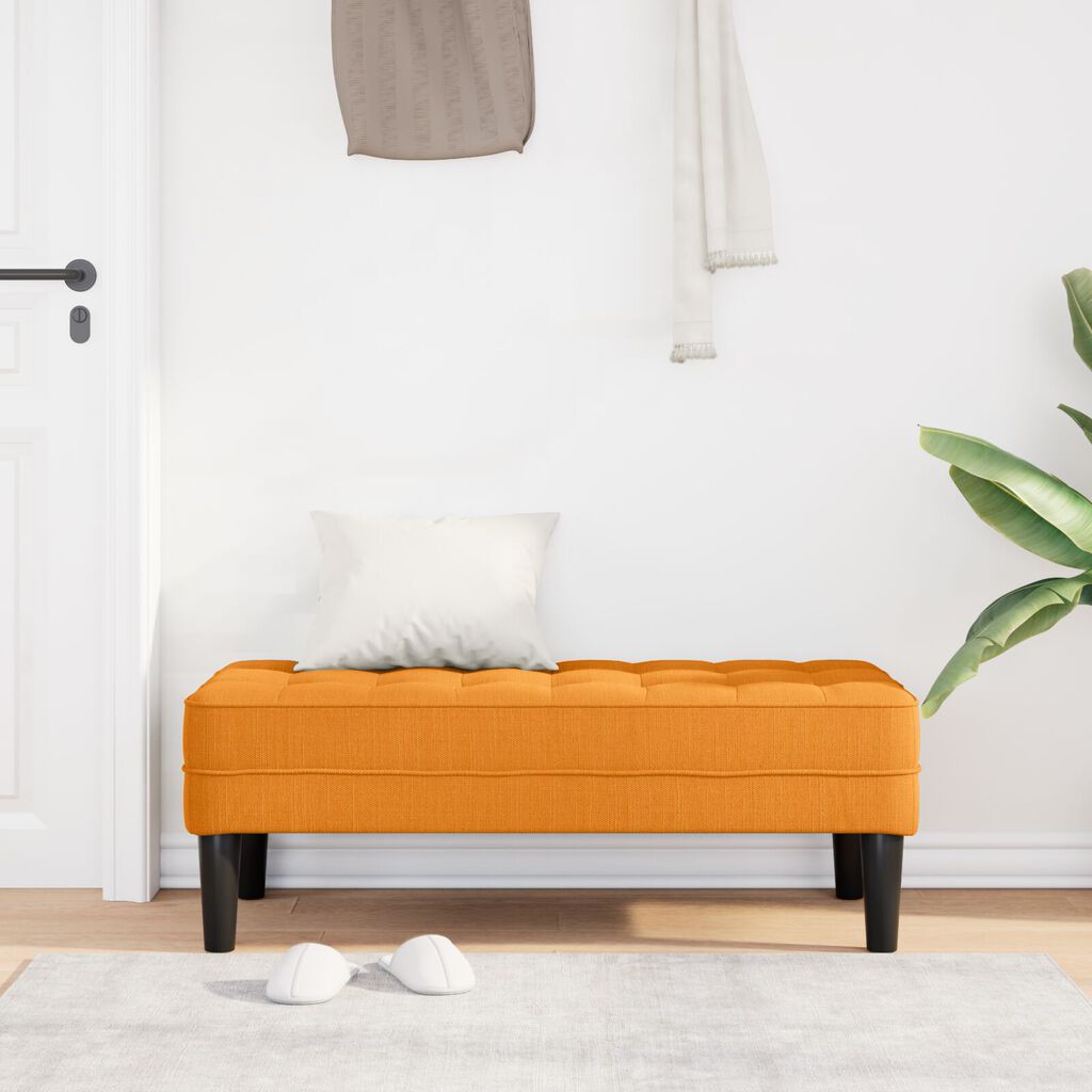 vidaXL Παγκάκι Σκούρο Κίτρινο 113x57x39 εκ. Υφάσμα