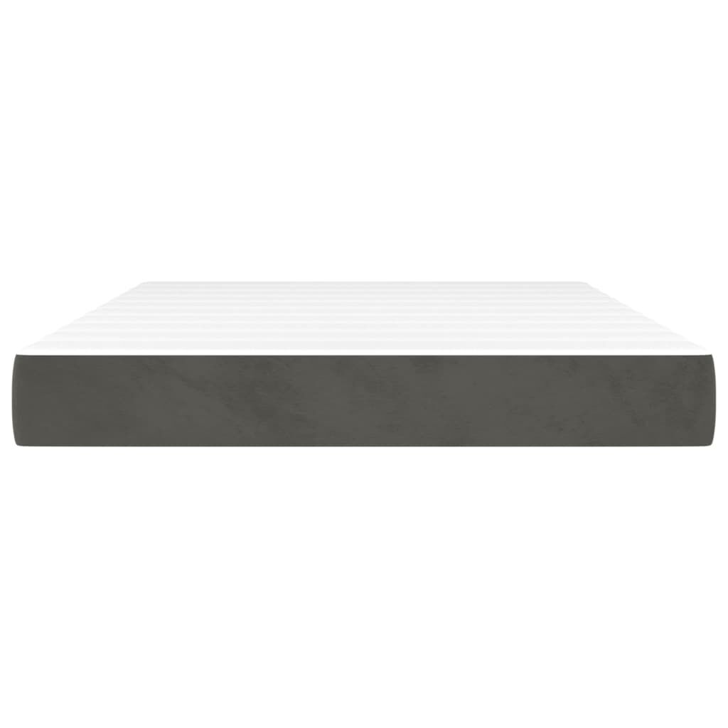 vidaXL Στρώμα με Pocket Springs Σκούρο Γκρι 140x200x20 εκ. Βελούδινο