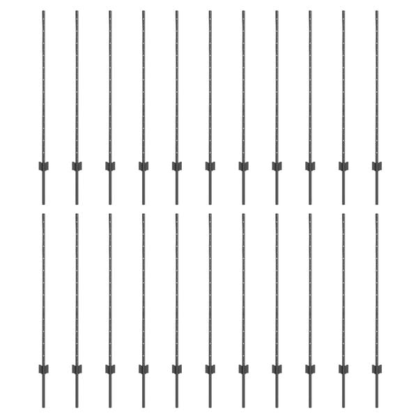 vidaXL Πό posts φράχτη 44 pcs Γκρι 160 cm Ατσάλι