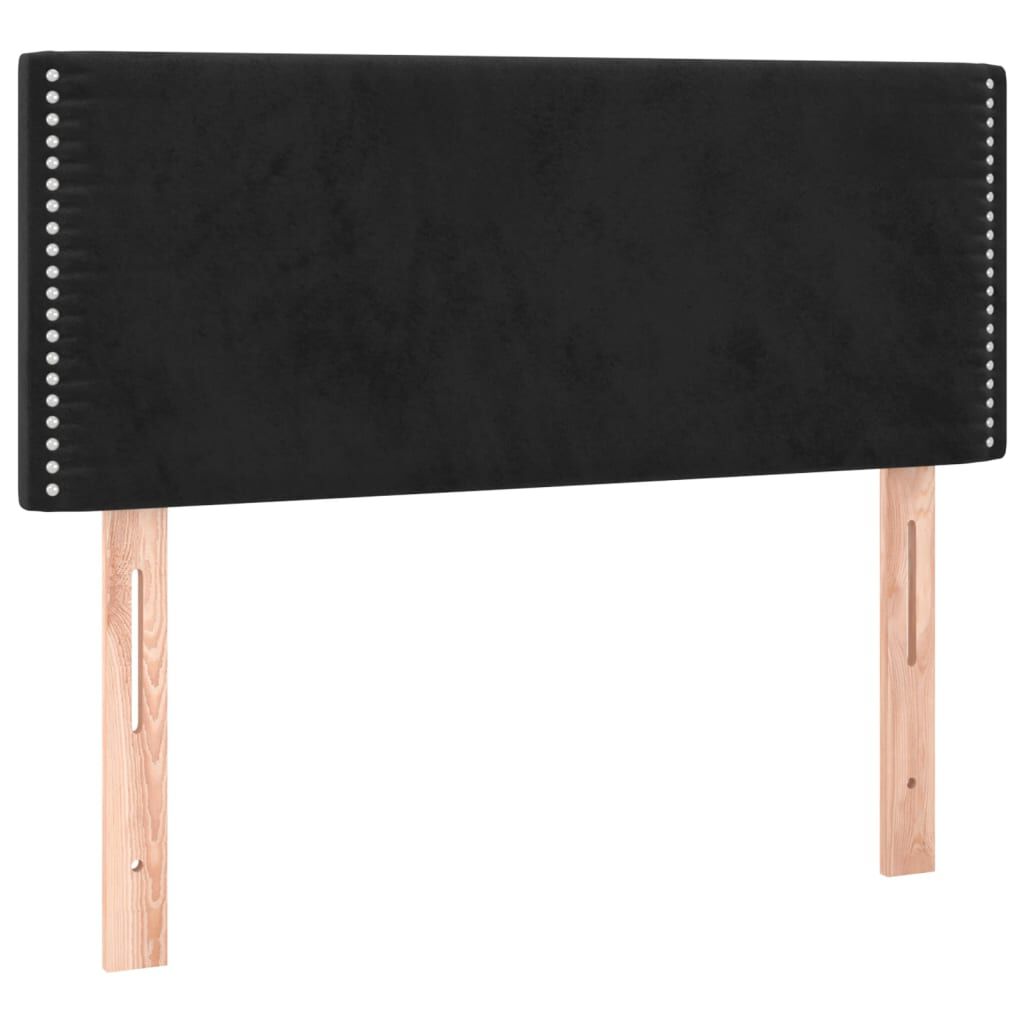 vidaXL Κρεβάτι Boxspring με Στρώμα & LED Μαύρο 80x200 εκ. Βελούδινο