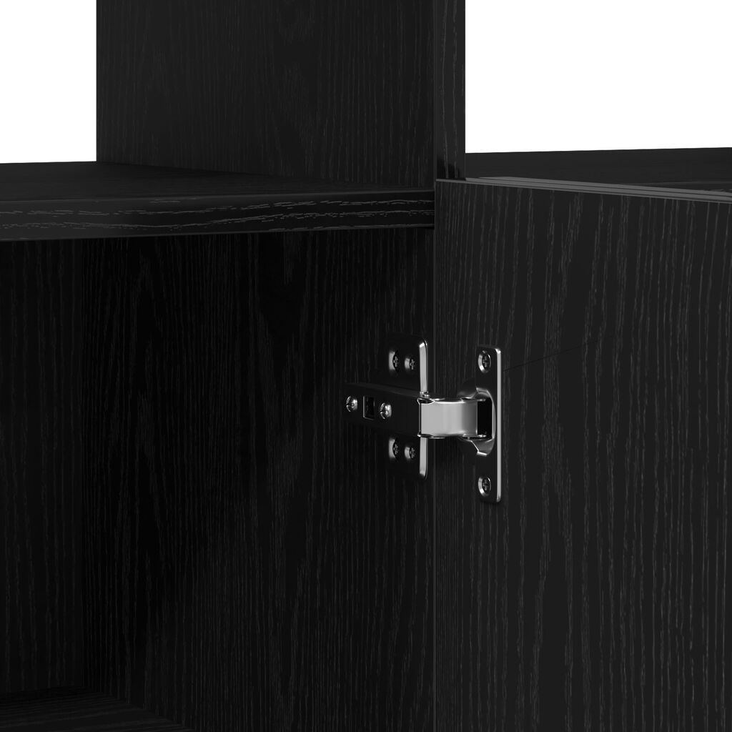 vidaXL Κονσόλα με LED Φώτα Μαύρο Δρυς 80x35x75 εκ από Ξύλο