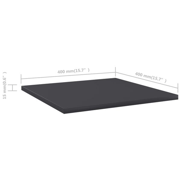 vidaXL Ράφια Βιβλιοθήκης 4 τεμ. Γκρι 40x40x1,5 εκ. από Μοριοσανίδα