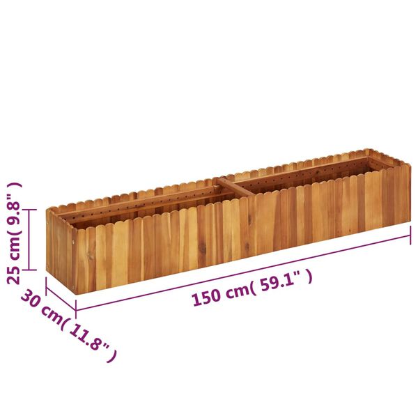 vidaXL Ζαρντινιέρα Υπερυψωμένη 150 x 30 x 25 εκ. Μασίφ Ξύλο Ακακίας