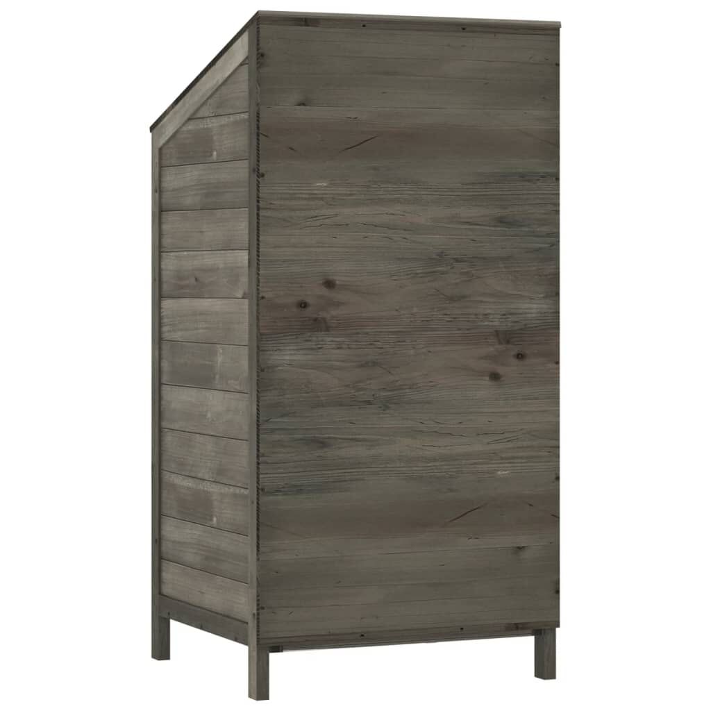 vidaXL Αποθήκη Κήπου Ανθράκι 55 x 52 x 112 εκ. από Μασίφ Ξύλο Ελάτης