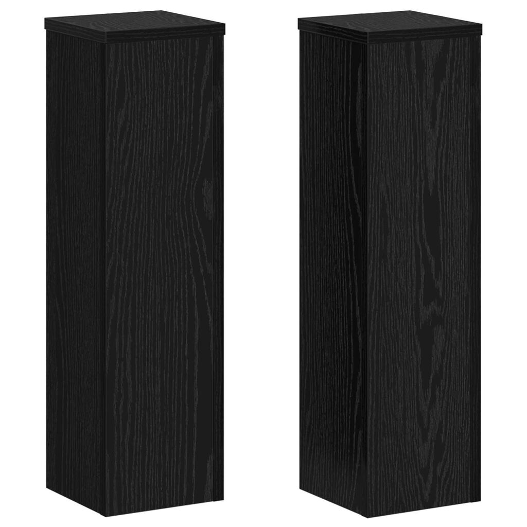 vidaXL Βάσεις Φυτών 2 τεμάχια Μαύρης Δρυός 17x17x60 εκ. Επεξεργασμένο Ξύλο
