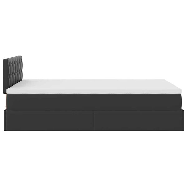 vidaXL Οθωμανικό κρεβάτι με στρώμα Μαύρο 120x190 cm Faux Leather