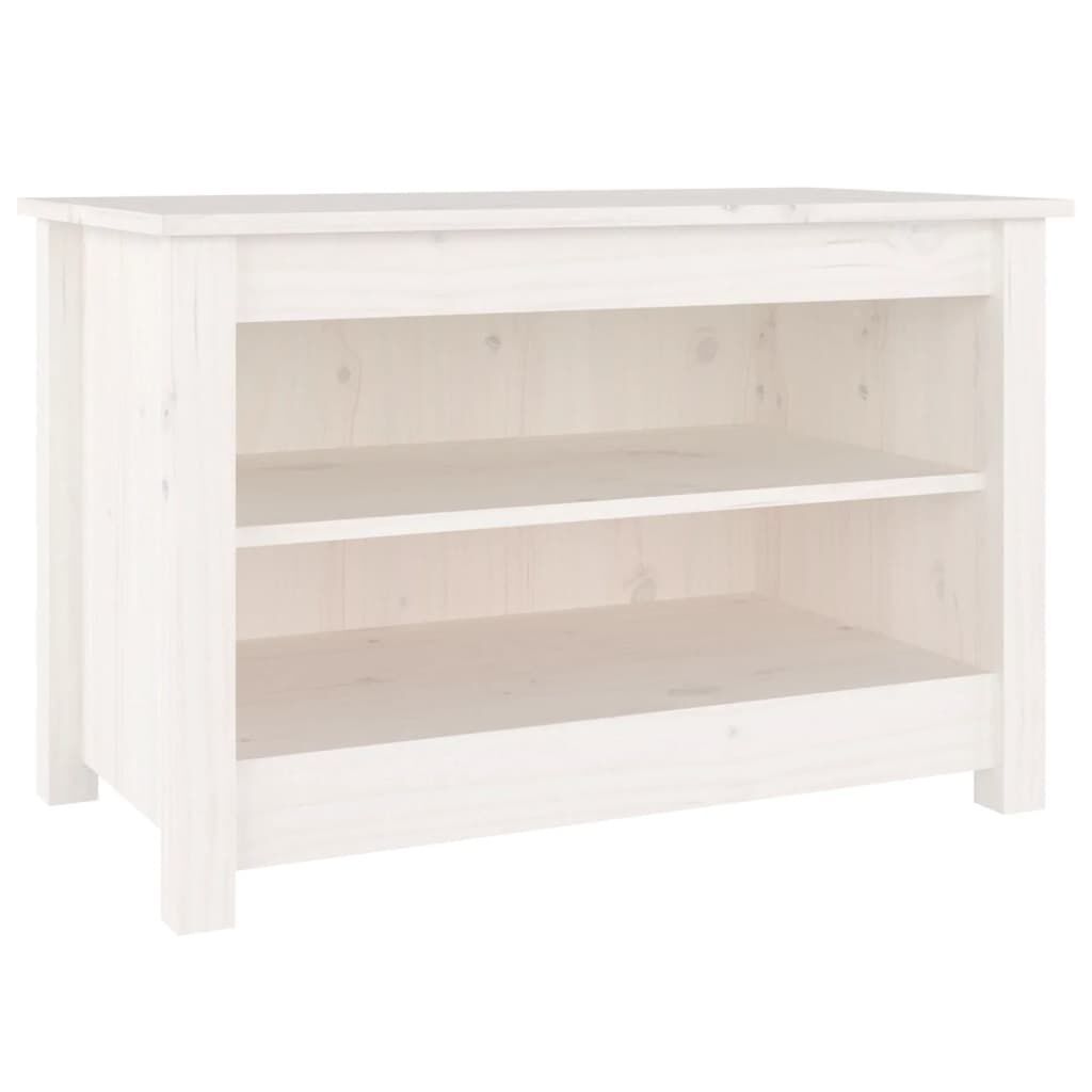 vidaXL Παπουτσοθήκη Λευκή 70 x 38 x 45,5 εκ. από Μασίφ Ξύλο Πεύκου
