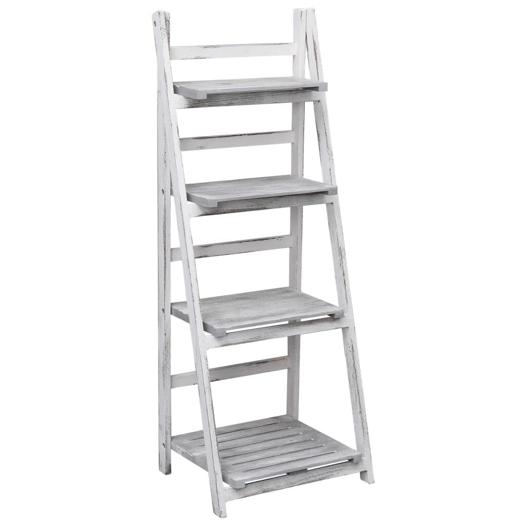 vidaXL Ραφιέρα Φυτών Τετραώροφη Γκρι 43 x 33 x 113 εκ. Ξύλινη