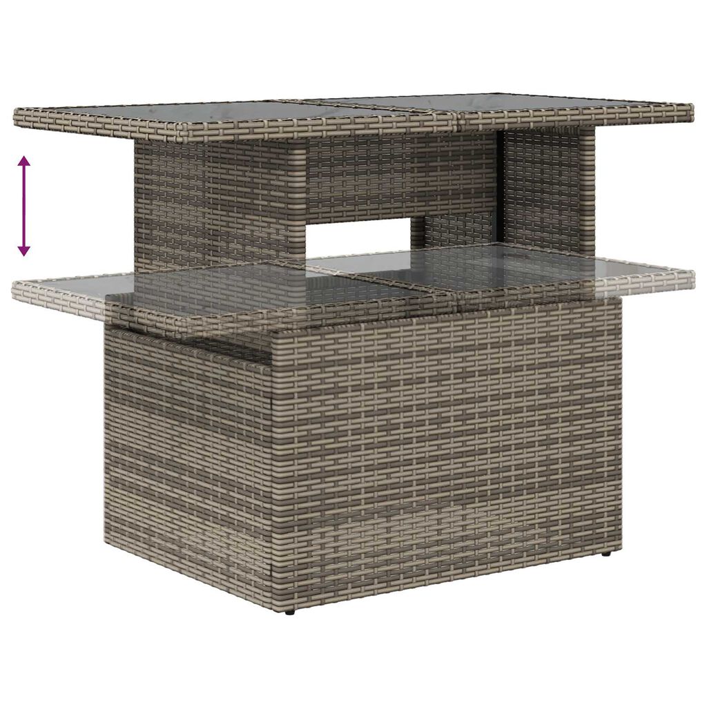 vidaXL Σετ Καναπέ Κήπου 7 pcs Γκρι 100 x 55 x 73 εκ Πολυ ράταν