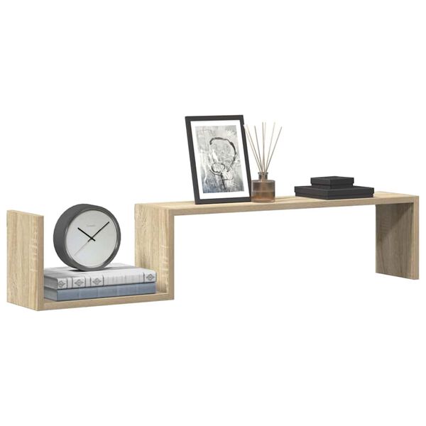 vidaXL Ραφιέρες Τοίχου 2 τεμ Sonoma Δρυς 100 x 15 x 50 εκ. Επεξ. Ξύλο