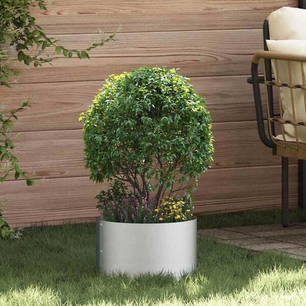 vidaXL Γλάστρα Κήπου Ασημί 30 x 30 x 20 cm Γαλβανισμένος χάλυβας