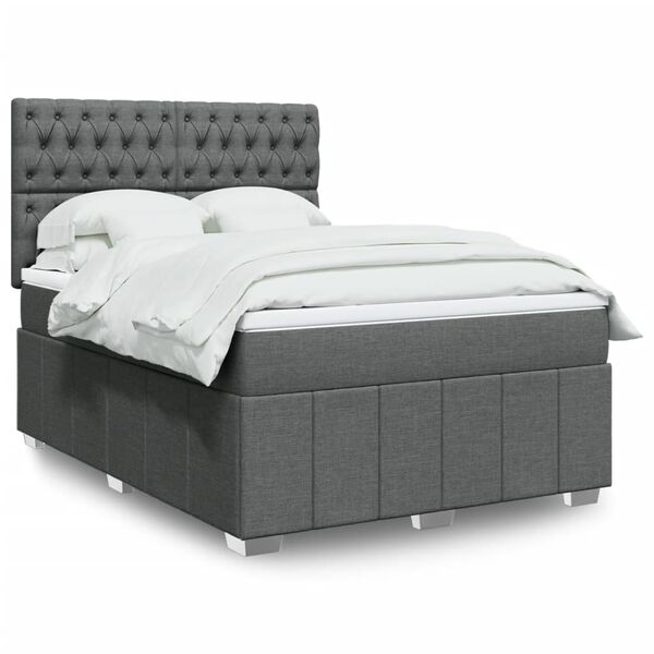 vidaXL &Kappa;&rho;&epsilon;&beta;ά&tau;&iota; Boxspring &mu;&epsilon; &Sigma;&tau;&rho;ώ&mu;&alpha; &Sigma;&kappa;&omicron;ύ&rho;&omicron; &Gamma;&kappa;&rho;&iota; 140x190 &epsilon;&kappa;. &Upsilon;&phi;&alpha;&sigma;&mu;ά&tau;&iota;&nu;&omicron;