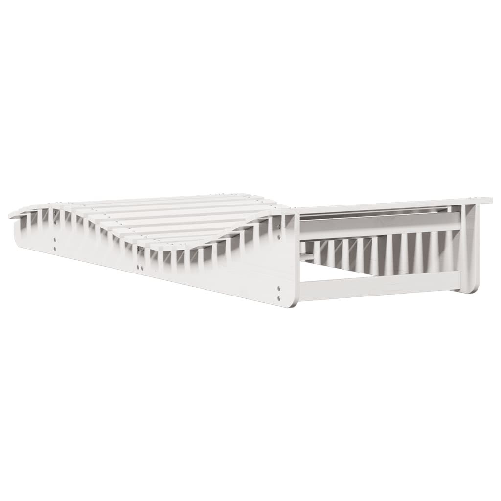 vidaXL Ξαπλώστρα Λευκό 205x80x31,5 εκ. από Μασίφ Ξύλο Πεύκου