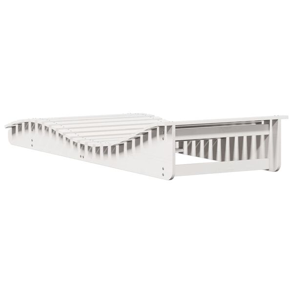 vidaXL Ξαπλώστρα Λευκό 205x80x31,5 εκ. από Μασίφ Ξύλο Πεύκου