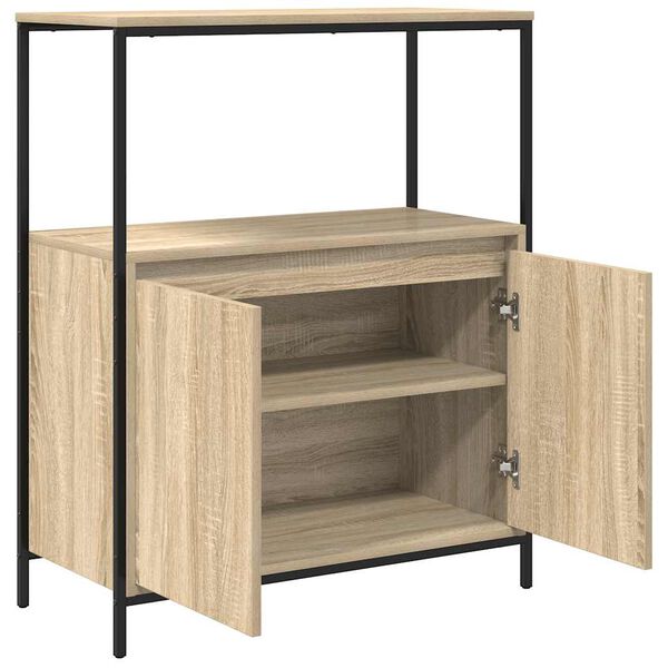 vidaXL Ντουλάπι μπάνιου με ράφια Sonoma δρυς 76,5x35x95 εκ.