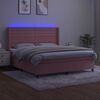 vidaXL &Kappa;&rho;&epsilon;&beta;ά&tau;&iota; Boxspring &mu;&epsilon; &Sigma;&tau;&rho;ώ&mu;&alpha; & LED &Rho;&omicron;&zeta; 160x200 &epsilon;&kappa;. &Beta;&epsilon;&lambda;&omicron;ύ&delta;&iota;&nu;&omicron;
