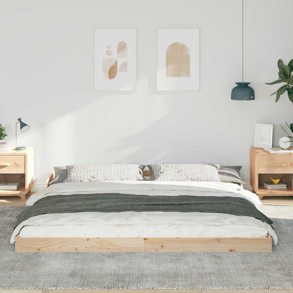 vidaXL Σκελετός Κρεβατιού Καφέ 180 x 210 cm Ξύλο πεύκου