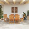 vidaXL Σέτ φαγητού για κήπο 7 pcs Καφέ Μασίφ ξύλο ακακίας