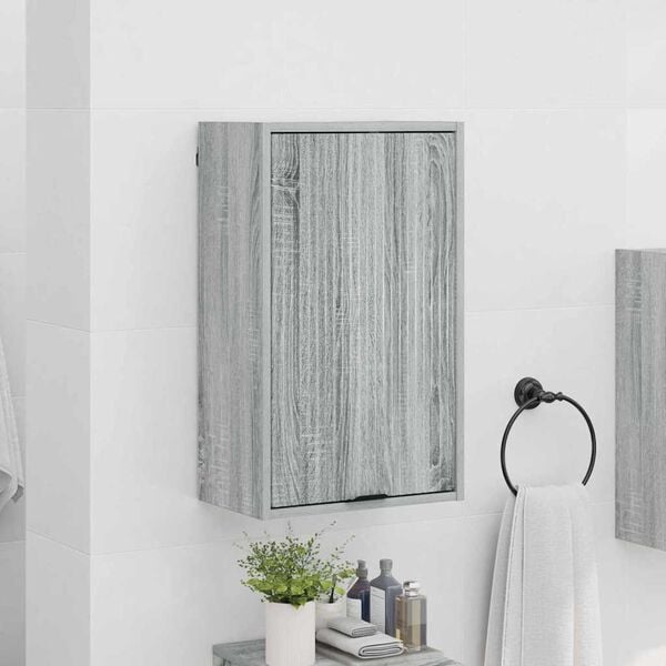 vidaXL Ντουλάπι Μπάνιου Επιτοίχιο Γκρι sonoma 39 x 23.5 x 65 εκ.