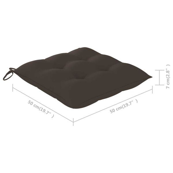 vidaXL Καρέκλες Κήπου 6 τεμ. από Μασίφ Ξύλο Teak με Taupe Μαξιλάρια