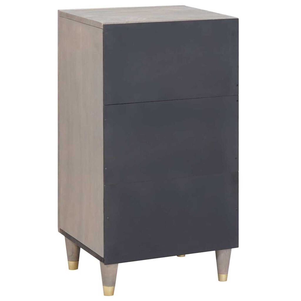 vidaXL Πλαϊνό γραφείο με ράφι Γκρι και Χρυσό 40 x 33.5 x 75 εκ
