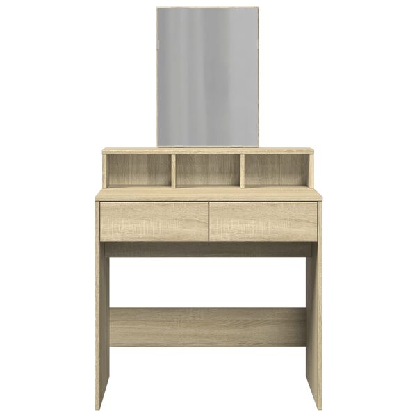 vidaXL Μπουντουάρ με Καθρέφτη Sonoma Δρυς 80x41x144,5 εκ.