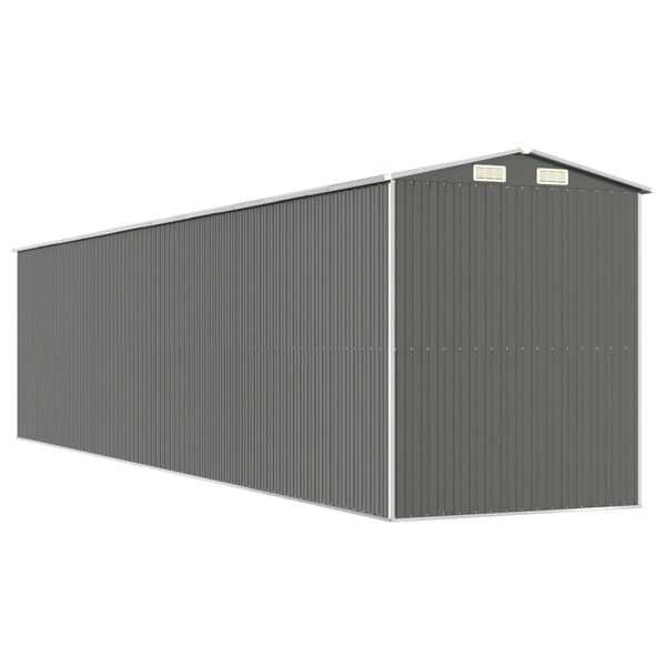 vidaXL Αποθήκη Κήπου Ανοιχτό γκρι 192x855x223 εκ. Γαλβανισμένο Ατσάλι