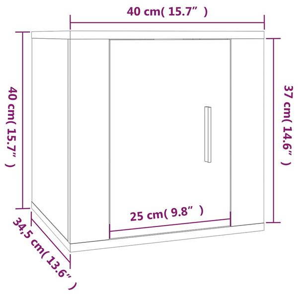 vidaXL Έπιπλα Τηλεόρασης Επιτοίχια 2 τεμ. Γκρι Sonoma 40x34,5x40 εκ.