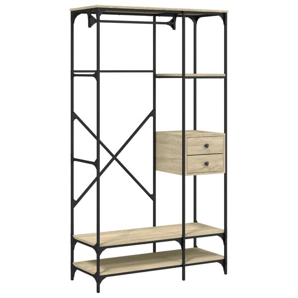 vidaXL Ντουλάπα με Συρτάρια Sonoma Δρυς 100x40x180 εκ. Επεξεργ. Ξύλο