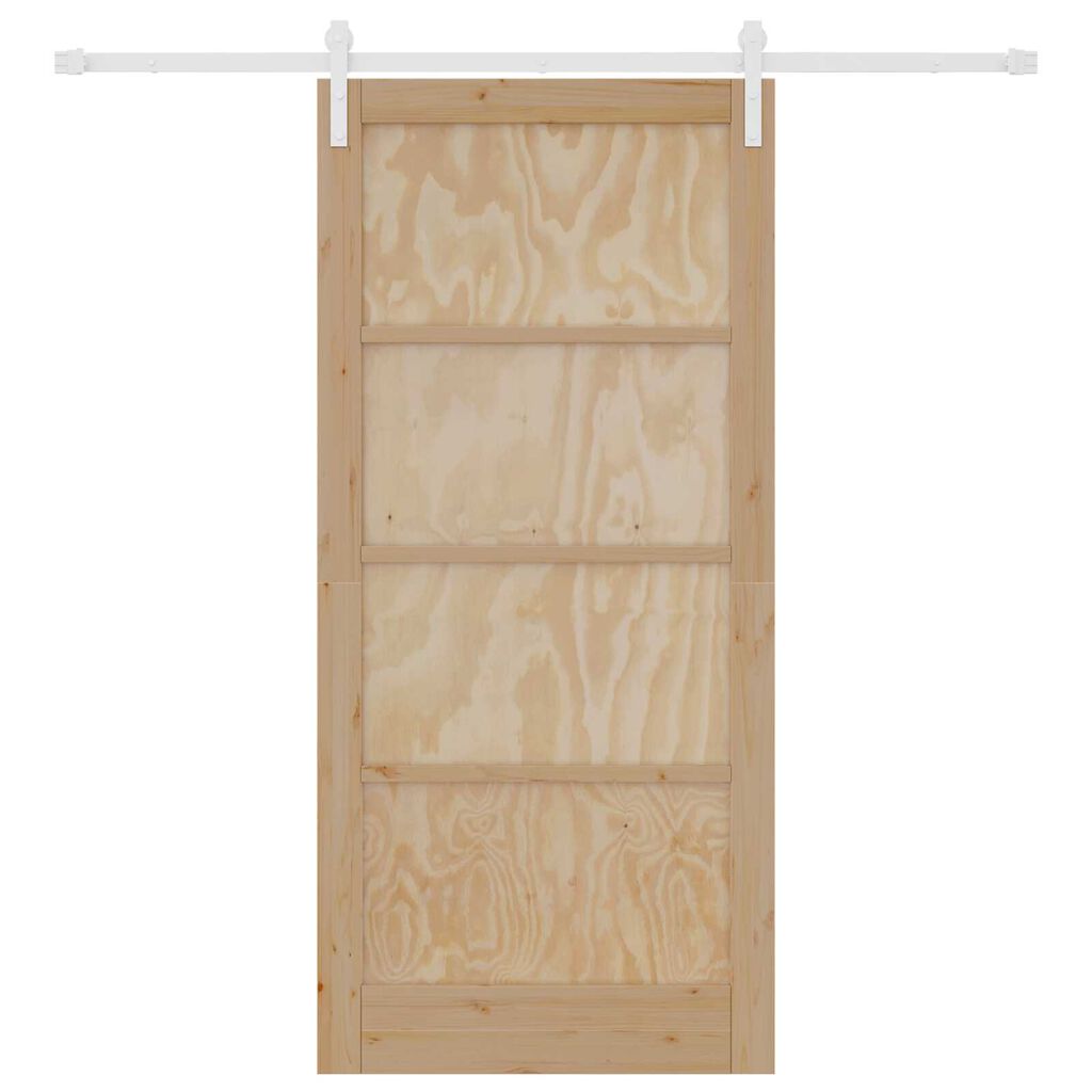 vidaXL Συρόμενη Πόρτα Φυσικό και λευκό 93 x 202 cm