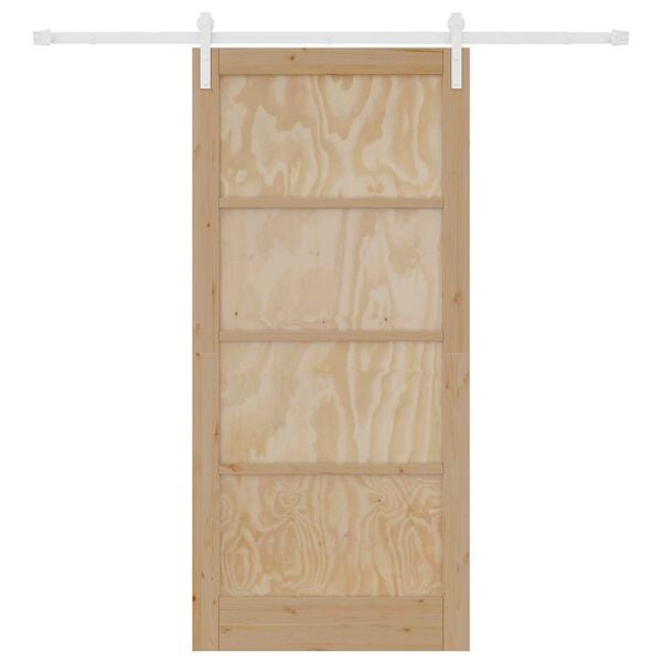 vidaXL Συρόμενη Πόρτα Φυσικό και λευκό 93 x 202 cm