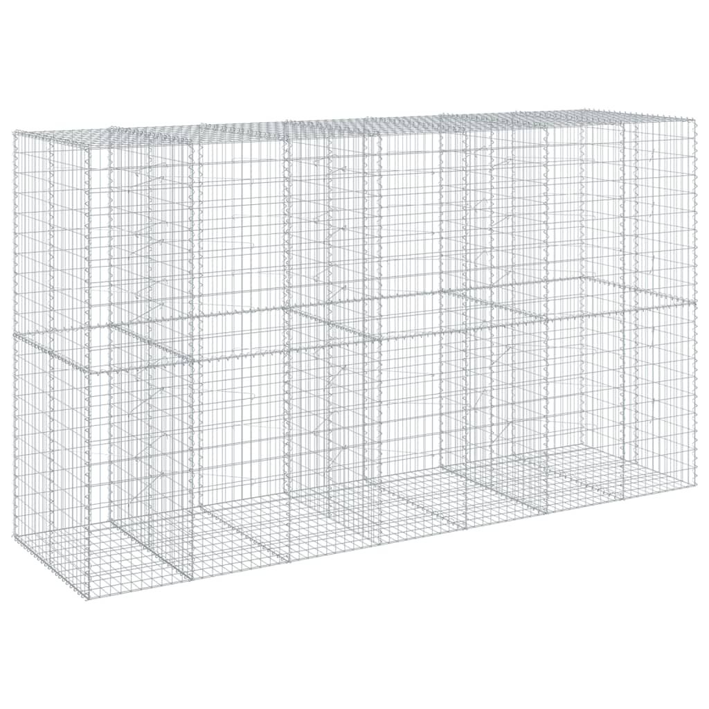 vidaXL Συρματοκιβώτιο με Κάλυμμα 350x100x200εκ από Γαλβανισμένο Χάλυβα