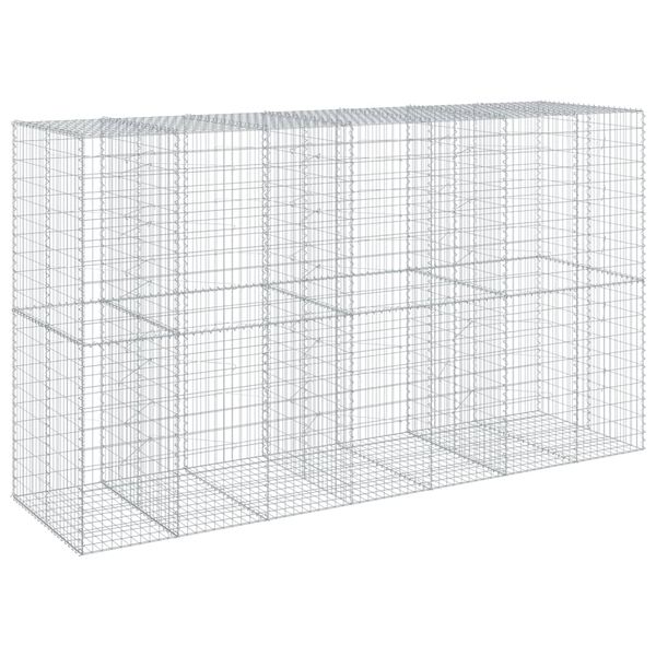 vidaXL Συρματοκιβώτιο με Κάλυμμα 350x100x200εκ από Γαλβανισμένο Χάλυβα