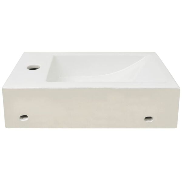 vidaXL Νιπτήρας Ορθογώνιος Οπή Βρύσης Λευκός 46x25,5x12 εκ. Κεραμικός