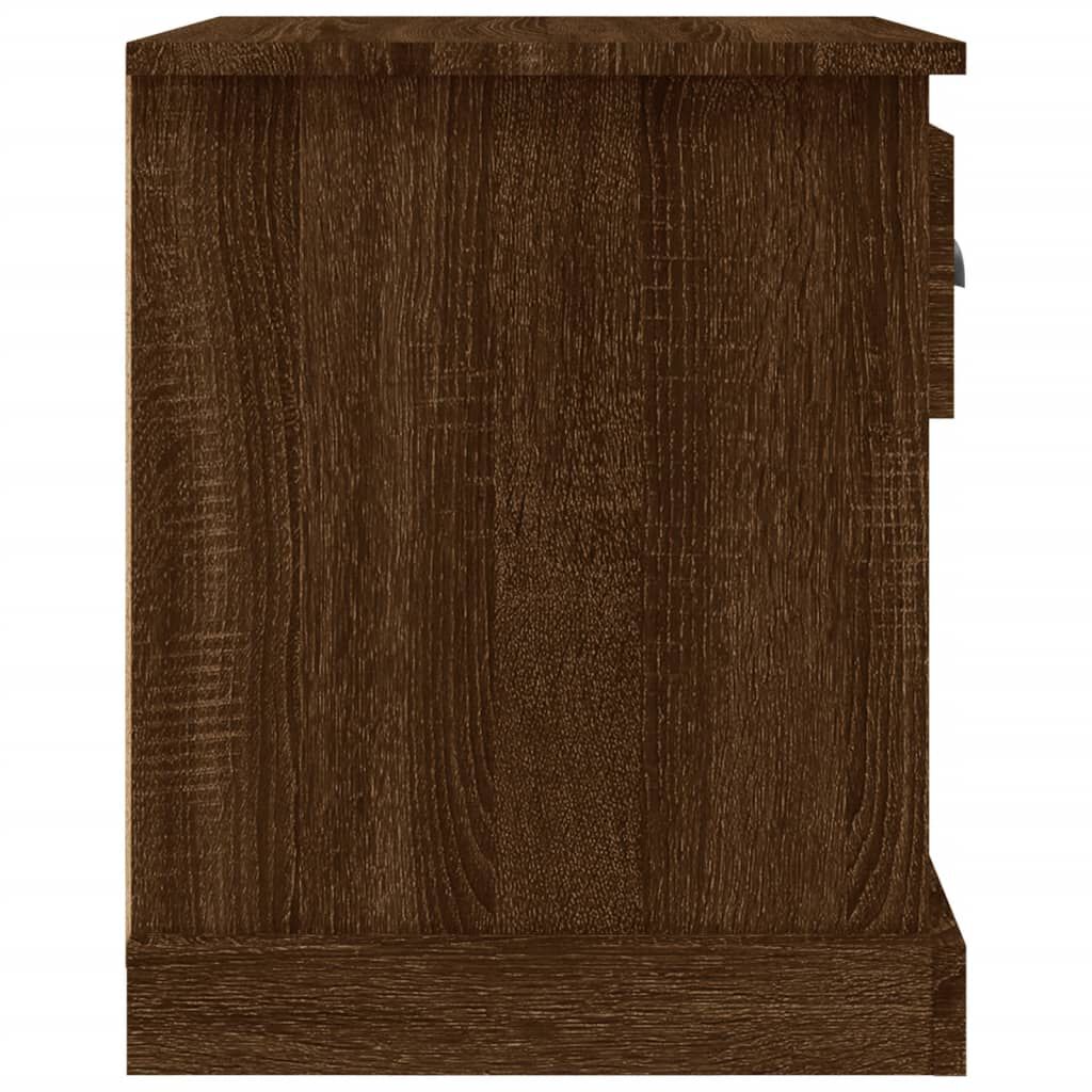 vidaXL Κομοδίνα 2 τεμ. Καφέ Δρυς 39x39x47,5 εκ. από Επεξεργασμένο Ξύλο