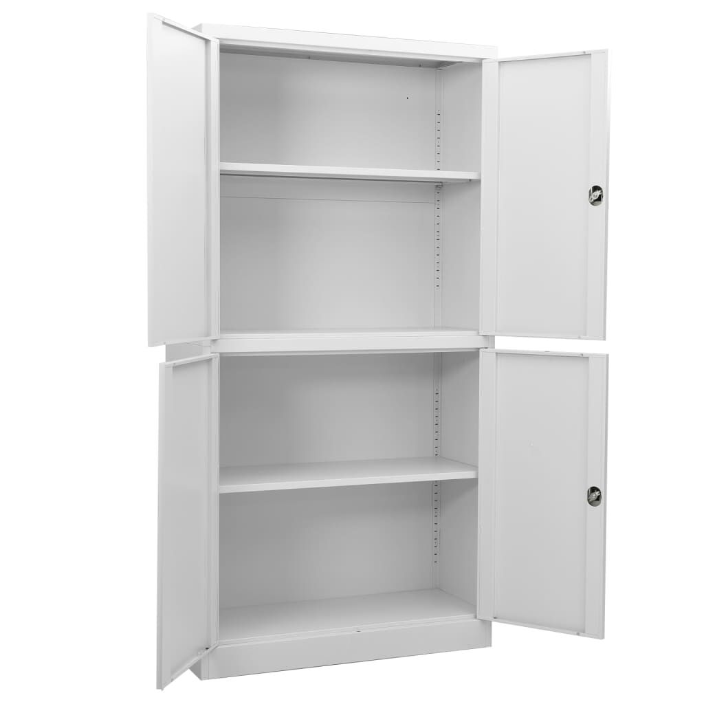 vidaXL Ντουλάπα Γραφείου 90 x 40 x 180 εκ. Ανοιχτό Γκρι Ατσάλινη