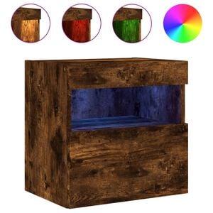 vidaXL Έπιπλο Τοίχου Τηλεόρασης με LED Καπνιστή Δρυς 40x30x40 εκ.