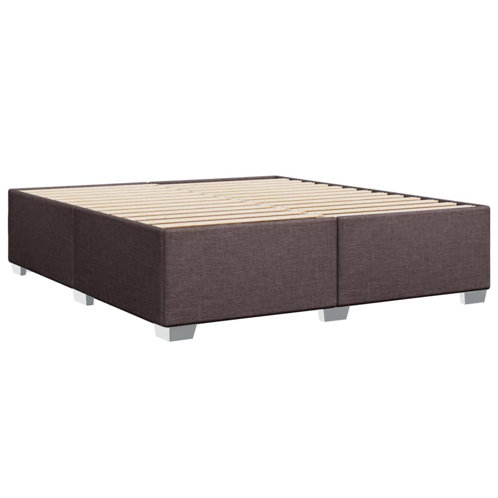 vidaXL Κρεβάτι Boxspring με Στρώμα Σκούρο Καφέ 180x200 εκ Υφασμάτινο
